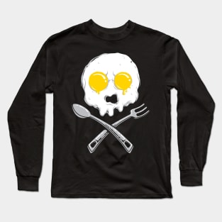 Fried Egg Skull and Crossbones Long Sleeve T-Shirt